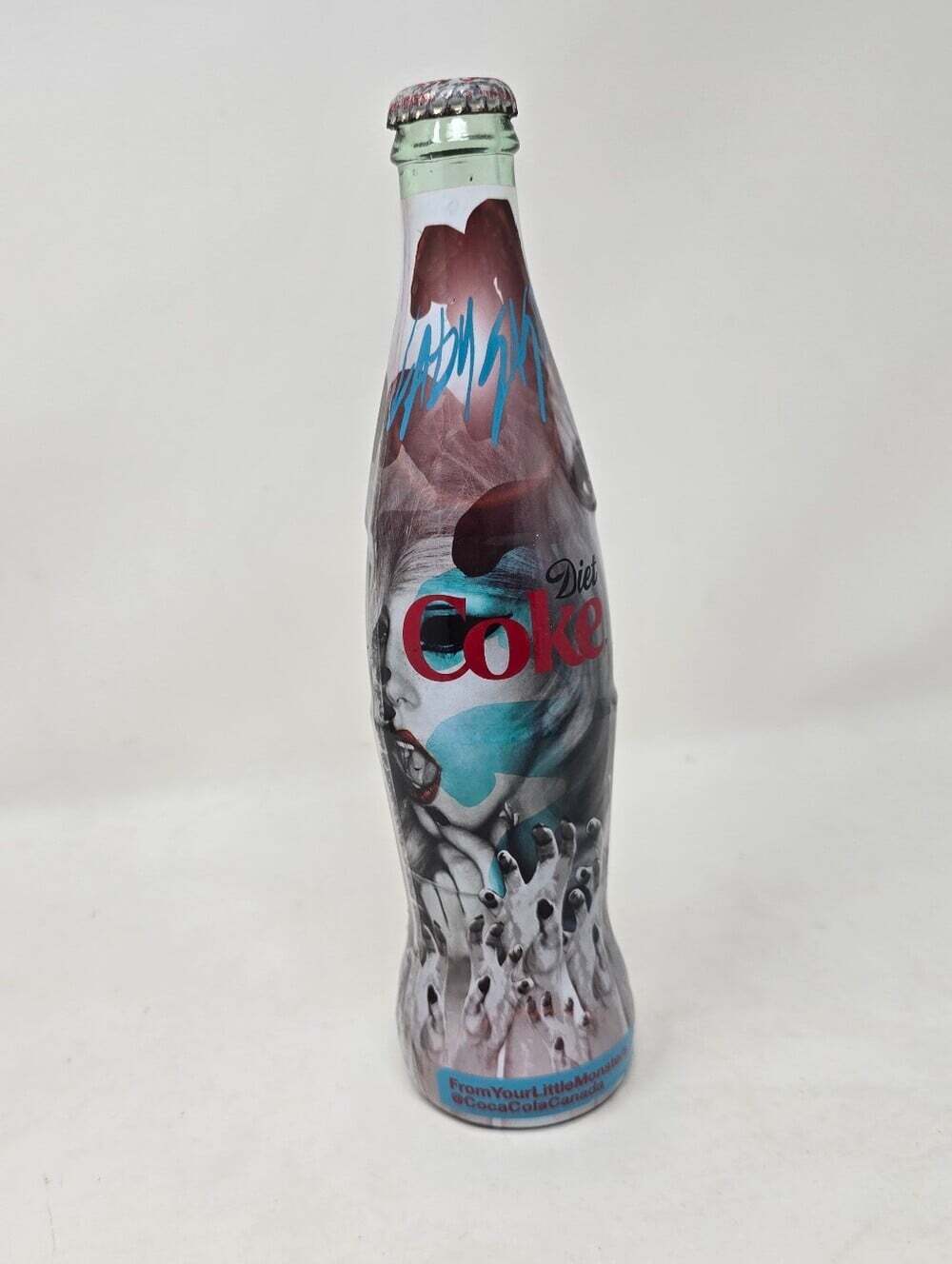 Limited Edition Lady Gaga Coca Cola Glass Bottle Coke 9.5" RARE